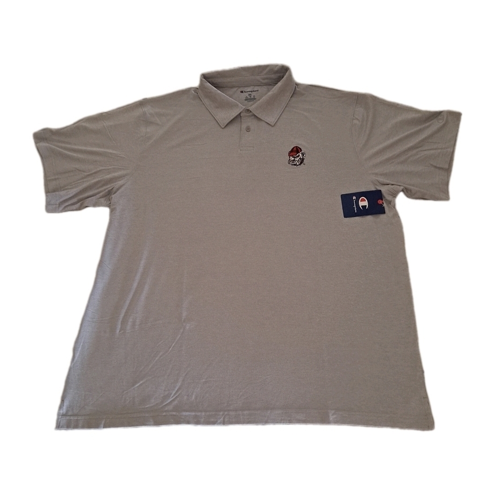 Champion Georgia Bulldogs Men's Polo Light Gray  Embroidered Bulldog Size 2XL
